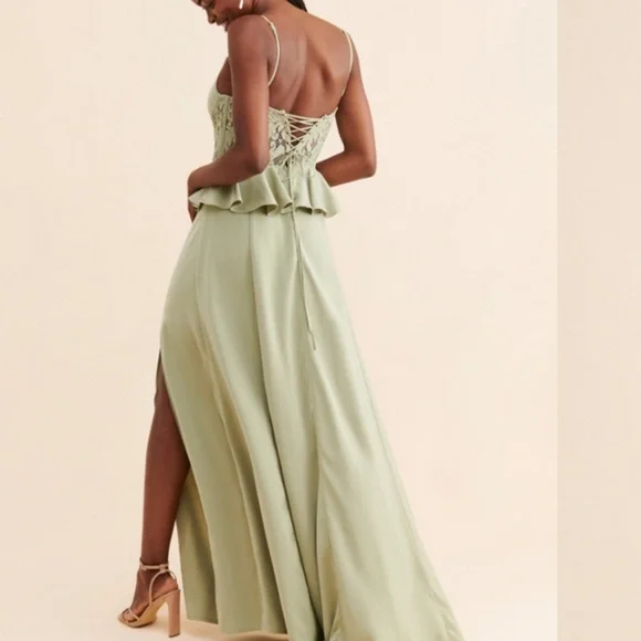 Free people Alysia corset gown green size large new with tags - Picture 2 of 10